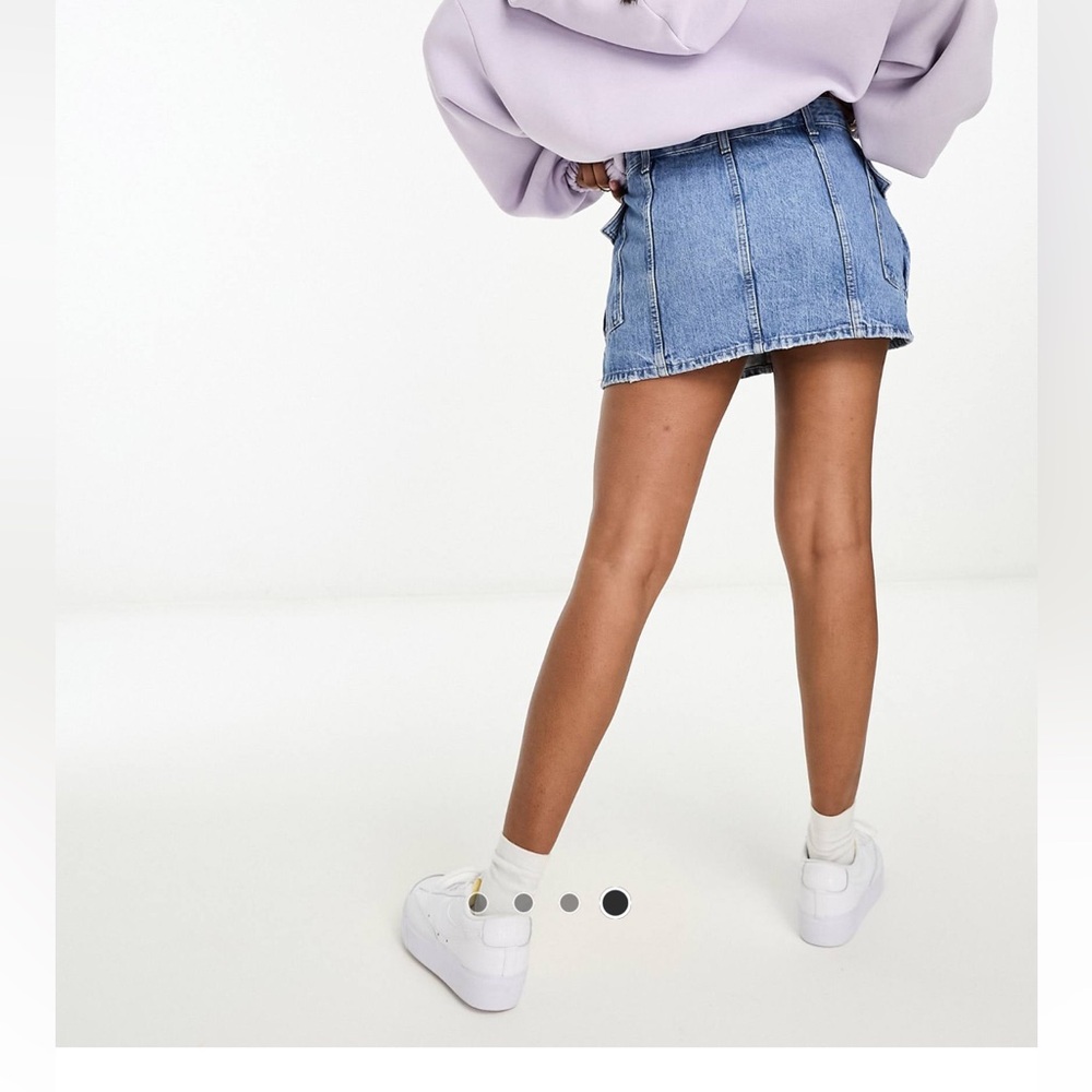Pull&Bear Blue Denim Mini Skirt